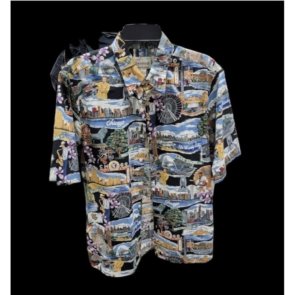 Reyn Spooner Hawaiian Short Size M Sleeve Shirt Chicago  Multicolor cotton *